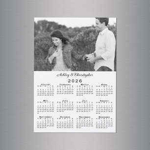 Your Photo Names Personalized 2026 Calendar Magnet