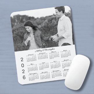 Your Photo Names Personalized 2026 Calendar Mouse Pad