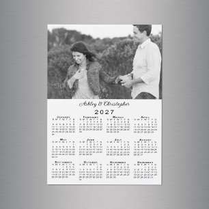 Your Photo Names Personalized 2027 Calendar Magnet