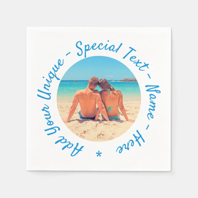 Your Photo Napkins with Custom Text (Front)