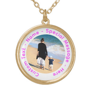 Your Photo Necklace Gift with Custom Text