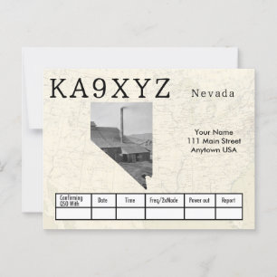 Your Photo Nevada Shaped Cutout Custom QSL Postcard
