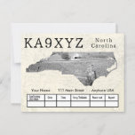 Your Photo North Carolina Shaped Cutout Custom QSL Postcard