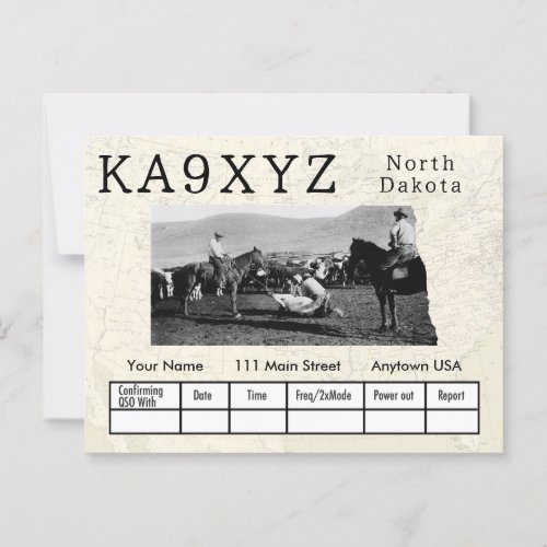 Your Photo North Dakota Shaped Cutout Custom QSL Postcard