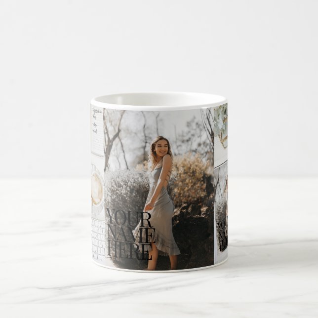 Your Photo on Magazine! Personalized Chic Coffee M Coffee Mug (Center)
