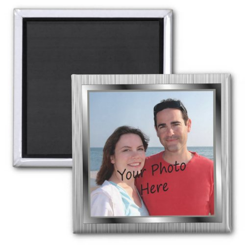Your Photo On Silver Framed Magnet