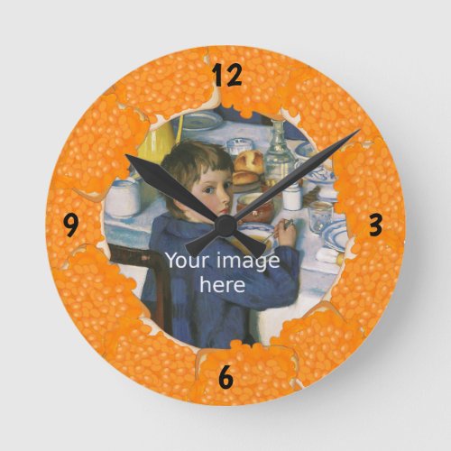 Your Photo on Tinned Beans on Toast Snack Round Clock