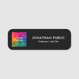 Your Photo or Logo Here Template Personalized Name Tag