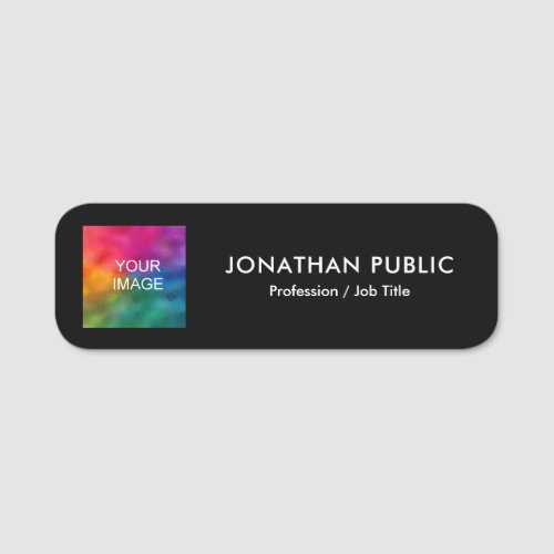 Your Photo or Logo Here Template Personalized Name Tag