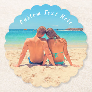 Your Photo Paper Coaster with Custom Text