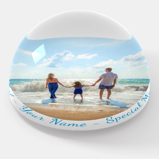 Your Photo Paperweight Gift with Custom Text (Angled)