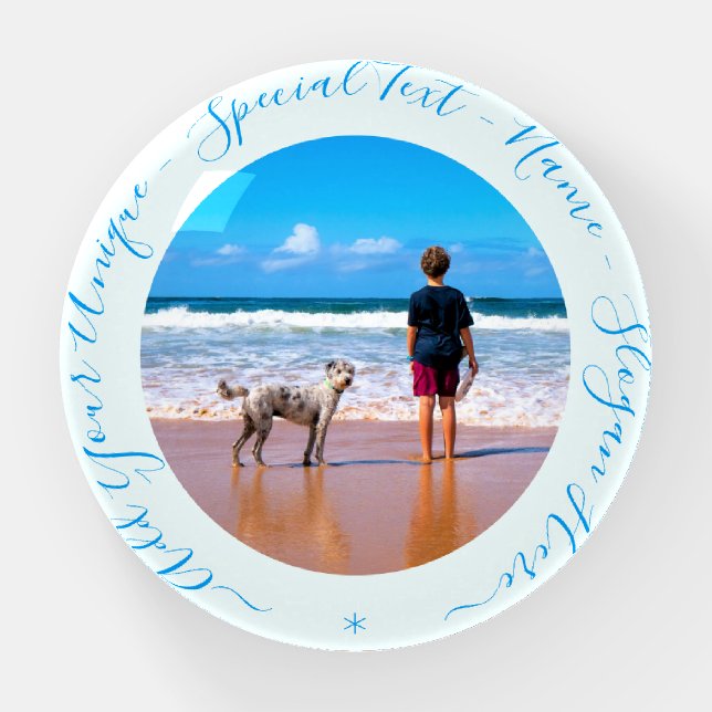 Your Photo Paperweight Gift with Custom Text (Front)