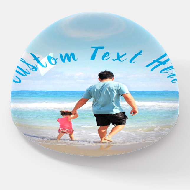 Your Photo Paperweight Gift with Custom Text (Angled)