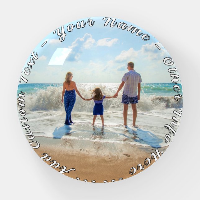 Your Photo Paperweight Gift with Custom Text (Front)