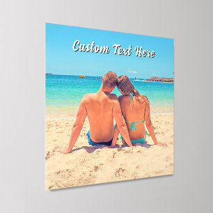 Your Photo Peel and Stick Wall Tile Custom Text