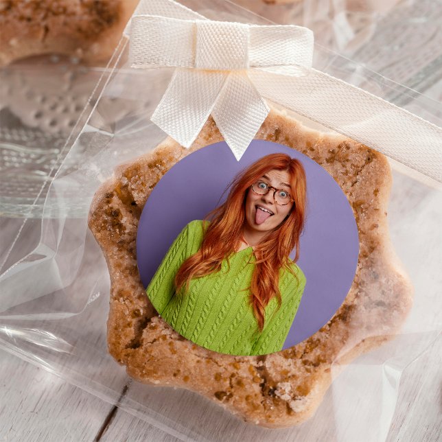 Your Photo Personalized Funny Custom Party Favors Classic Round Sticker (Creator Uploaded)