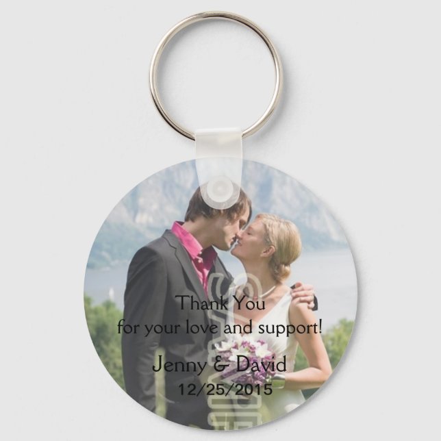Your Photo Personalized Key Ring Wedding Favor (Front)