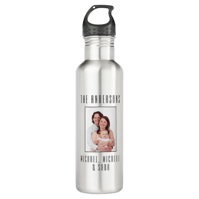 Your Photo Personalized Name Stainless Steel Water Bottle (Front)