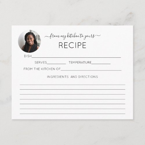 Your Photo Personalized Recipe Card