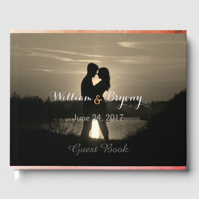 Your Photo Personalized Wedding Guest Book (Front)