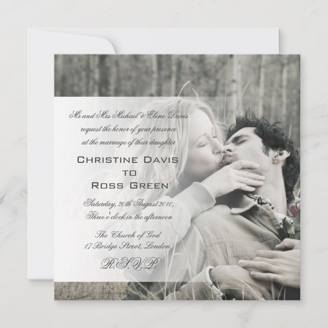 Your photo personalized wedding invitation (Front)