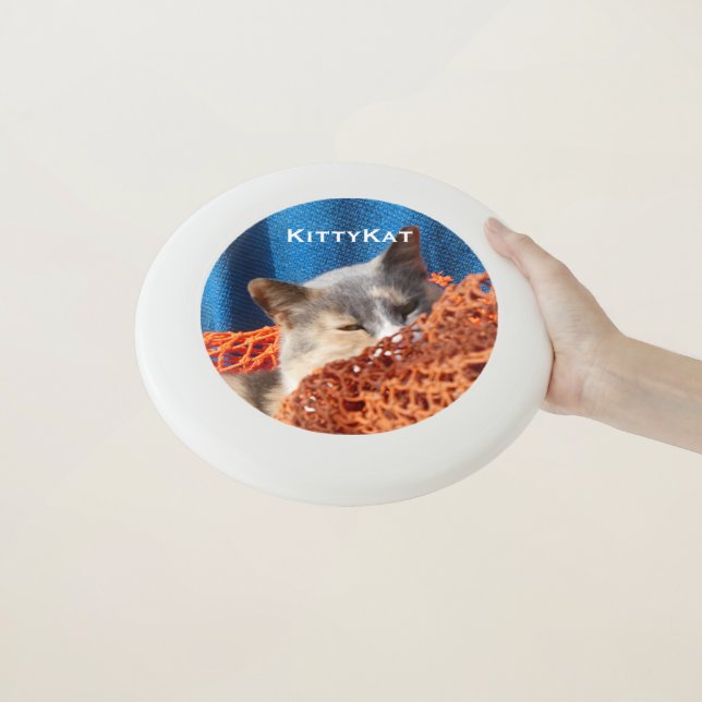 YOUR PHOTO Pet Cat or Dog White Frisbee (In Hand)