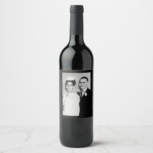 YOUR PHOTO PHOTOGRAPH Wedding Anniversary Favor Wine Label