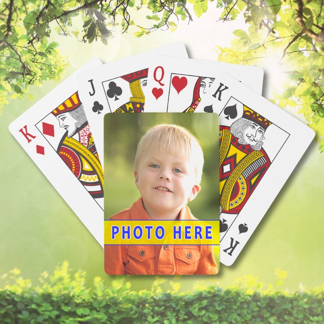 YOUR PHOTO Playing Cards for Visually Impaired (Photo Deck of Cards. Photo Party Favors. Birthday Party Favors. Anniversary Party Favors. Cheap Gift)