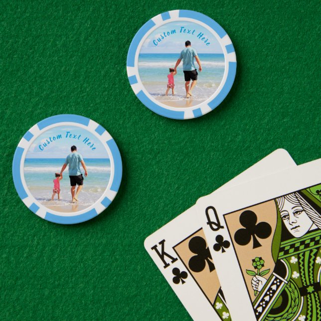 Your Photo Poker Chips with Custom Text (Poker Table (Double))
