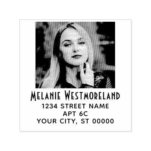 Your Photo Portrait 1 Name Return Address Self_inking Stamp