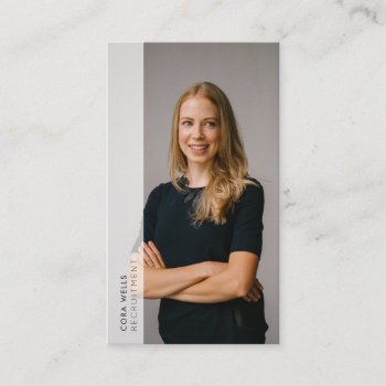 Your Photo Portrait  White Opaque Border Modern Business Card by andyodell at Zazzle