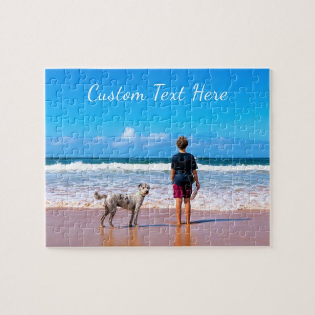 Your Photo Puzzle Gift with Custom Text (Horizontal)