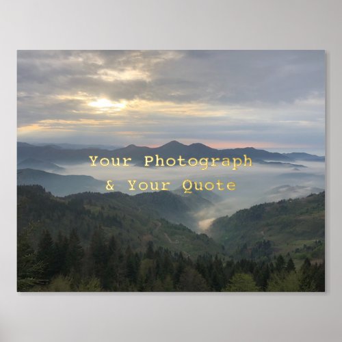Your Photo  Quote Overlay Elegant Keepsake Gold Foil Prints