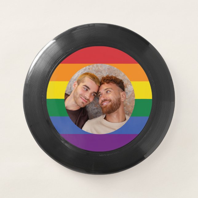 YOUR Photo Rainbow Flag Wham-O Frisbee (Front)