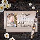 Your Photo Rose Gold Metallic Author Business Card at Zazzle
