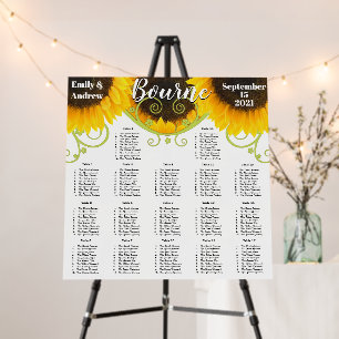 Your Photo Rustic Sunflower Seating Chart  Foam Bo Board