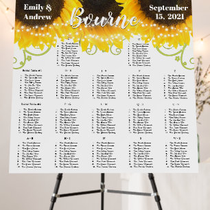 Your Photo Rustic Sunflower Seating Chart  Foam Bo Board