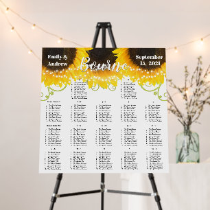 Your Photo Rustic Sunflower Seating Chart Foam Bo Board