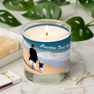 Your Photo Scented Candle with Custom Text Name