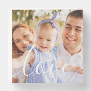 Your Photo Script Love Wooden Box Sign
