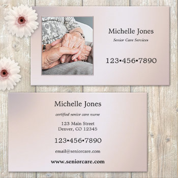Your Photo Senior Care Services Business Card by sunnysites at Zazzle