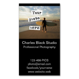 Your Photo Simple Black Business Card Template
