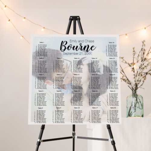 Your Photo Simple Modern Wedding Seating Chart Foam Board