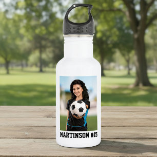 Your Photo Soccer or Your Sport - Pick Color - Stainless Steel Water Bottle