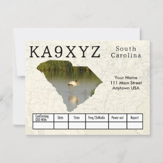 Your Photo South Carolina Shaped Cutout Custom QSL Postcard