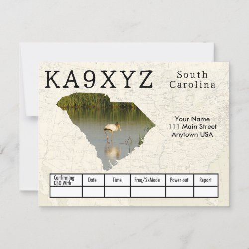 Your Photo South Carolina Shaped Cutout Custom QSL Postcard
