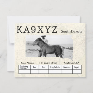 Your Photo South Dakota Shaped Cutout Custom QSL Postcard