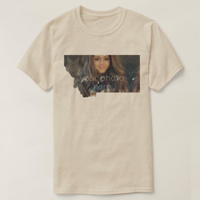YOUR PHOTO State Of Montana Shape T-shirt (Design Front)