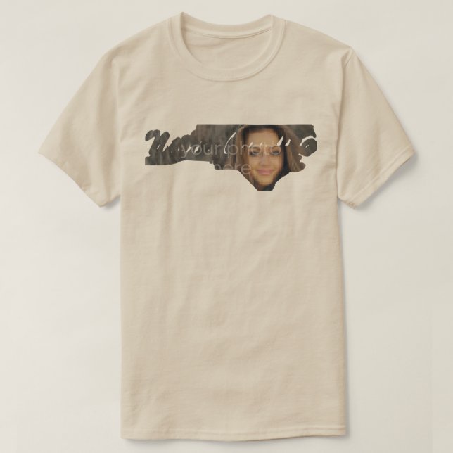 YOUR PHOTO State Of North Carolina Shape T-shirt (Design Front)