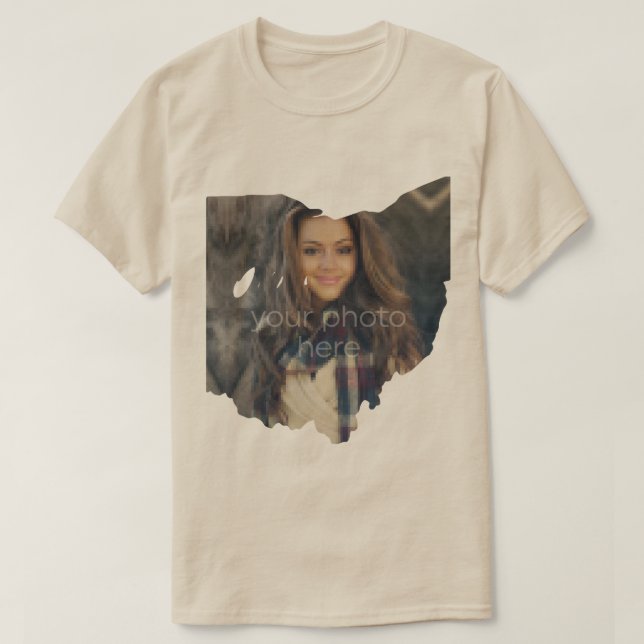 YOUR PHOTO State Of Ohio Shape T-shirt (Design Front)